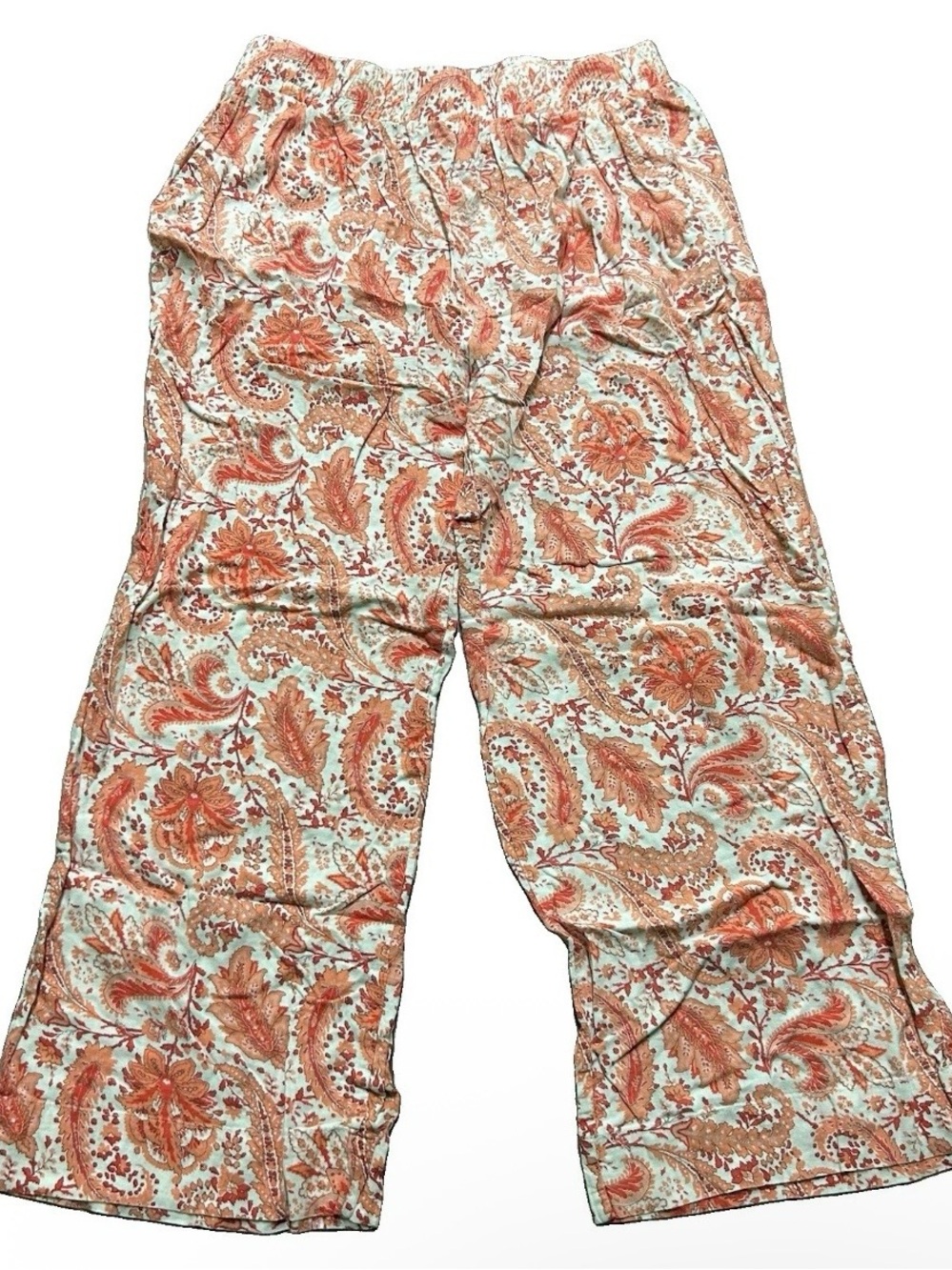 Women’s Cynthia Rowley Pink Orange Paisley Pants Size Large